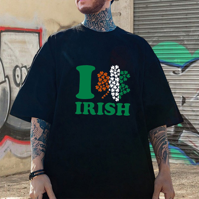 Love for Ireland Shamrock Heart Irish Pride Tee Big & Tall