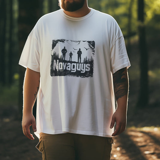 NOVAGUYS Human and Nature Print White Big & Tall T-shirt