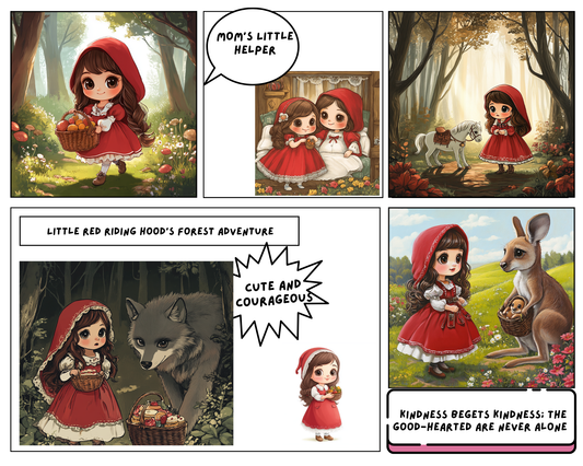 Retold Little Red Riding Hood with QR Code Girls Story Shirt