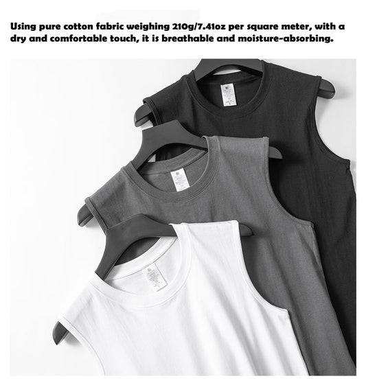 Dark Gray Color Men's Basic Cotton Tank