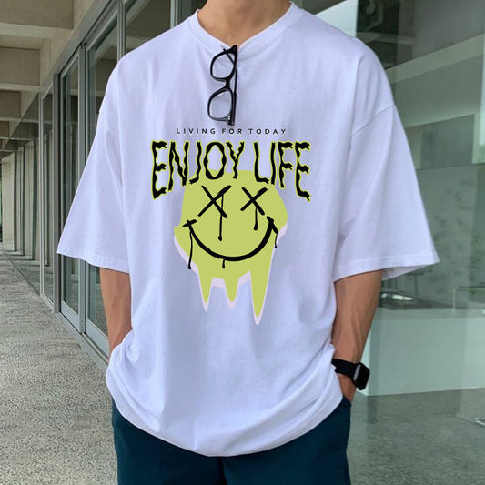 Enjoy Life Graphic Print Men's T-shirt Big & Tall