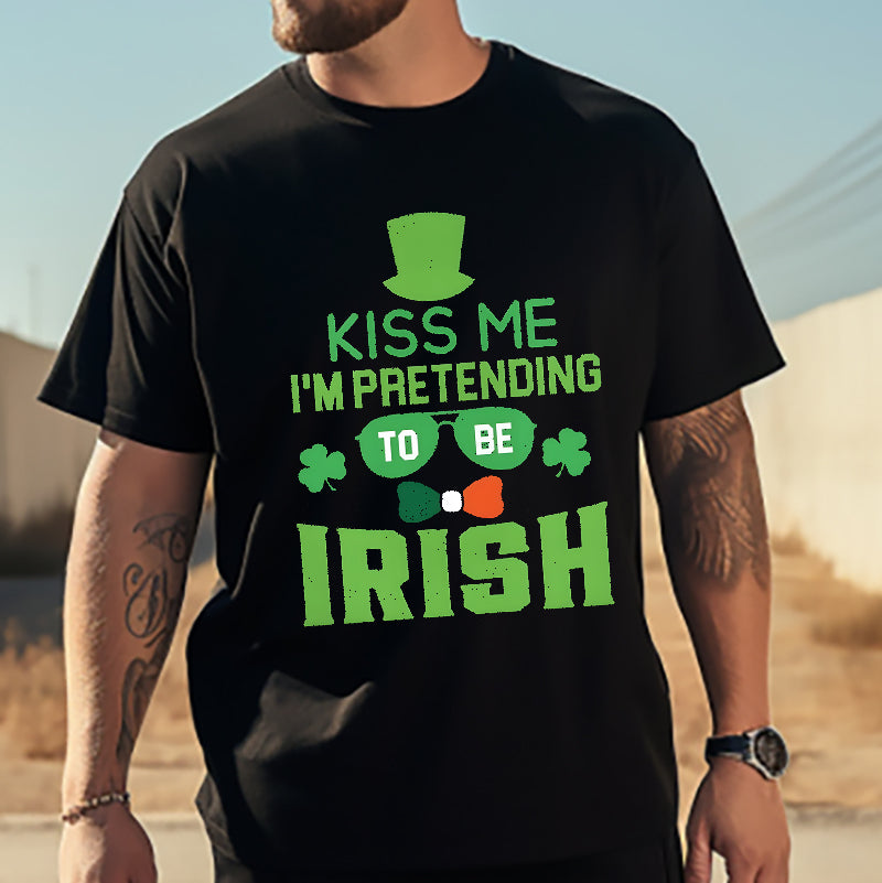 Kissable Shamrock Luck of the Irish Kiss Tee Big & Tall