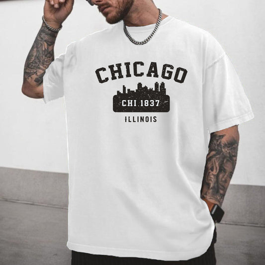 Chicago 1837 Men's White T-shirt Big & Tall