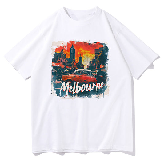 Vintage Melbourne City Print Oversized Tee