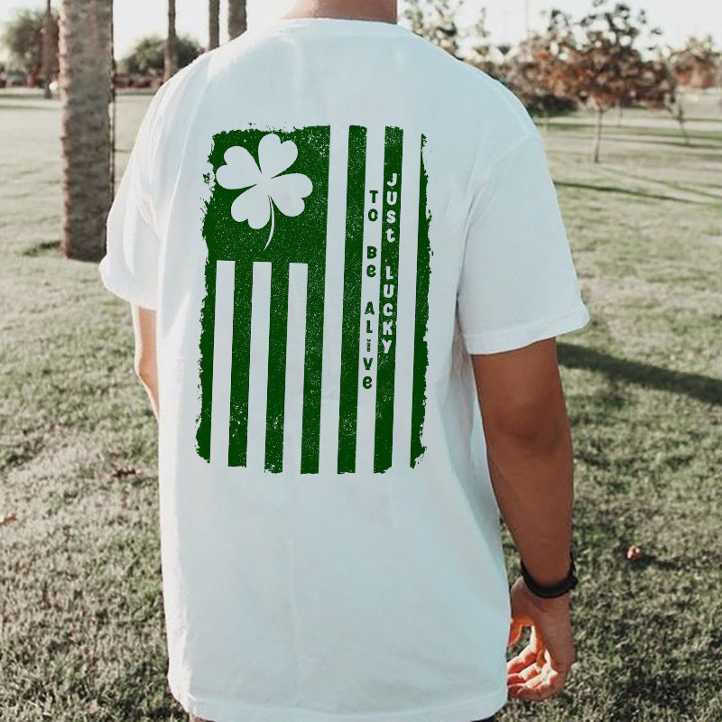 The Irish Luck Clover & Stripes T-shirt Big & Tall