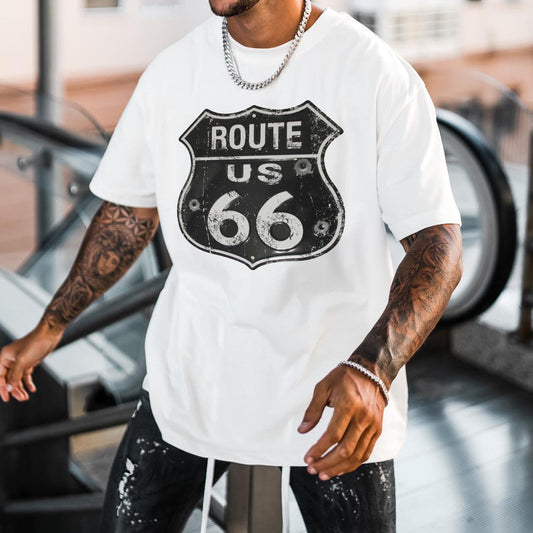US Route 66 Historical Sign Men's T-Shirts Big & Tall