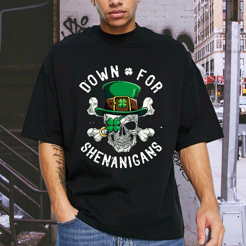 Playful Irish Shenanigan Skull St. Paddy's Shirt Big & Tall