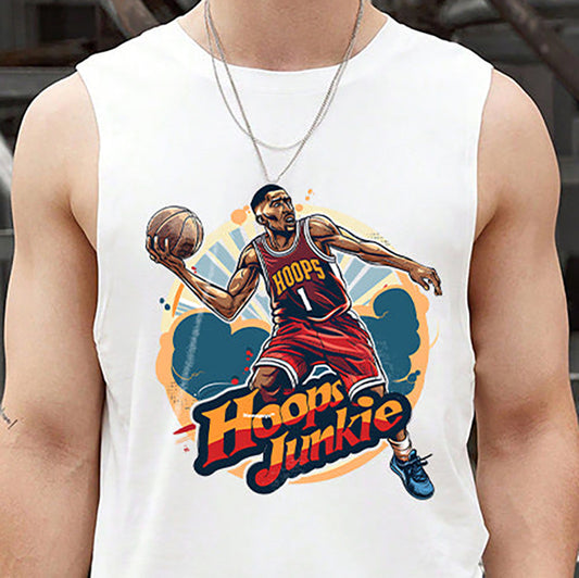 Hoops Junkie Basketball Player Men's Tank Top-B