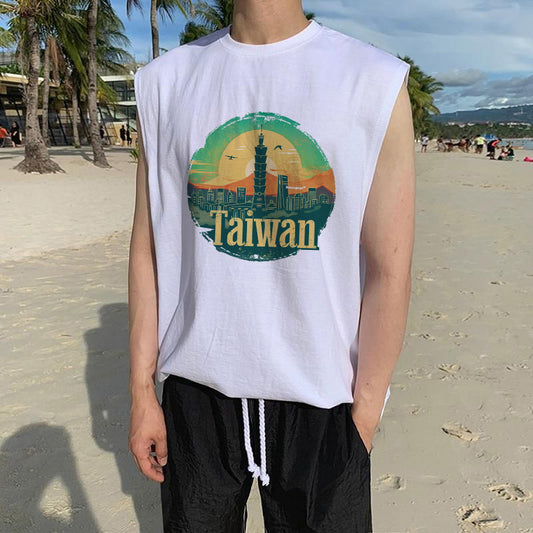 Taiwan City Landscape Print Tank Top