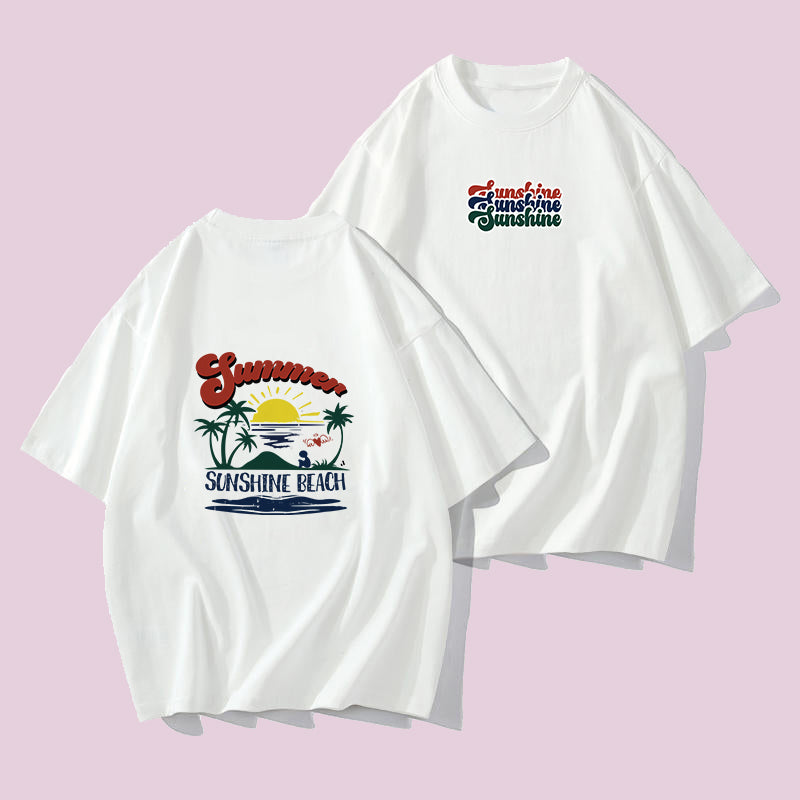 Sunshine Beach Vibes Lady's Cotton Tee