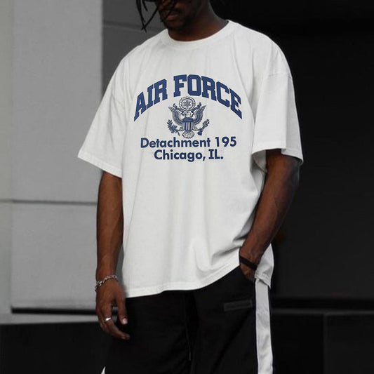 AIR FORCE Graphic Casual Loose Short Sleeve Men's T-Shirt Big & Tall