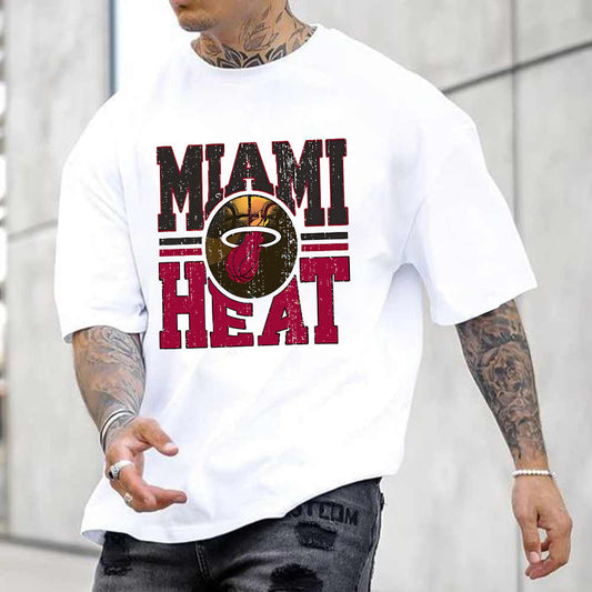 Men's Miami Heat Streetwear Cotton T-Shirts Big & Tall