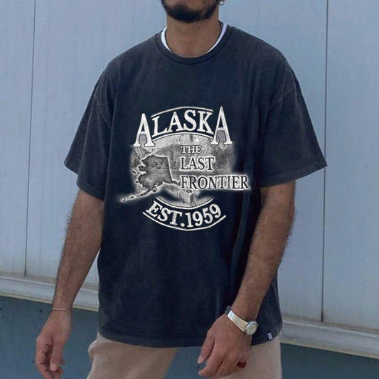 Alaska Alphabet Graphic Print Men's T-Shirt Big & Tall