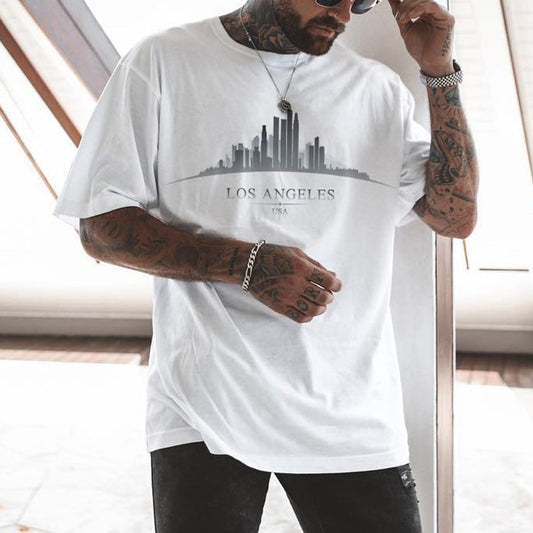 LA Graphic Print Casual Men's T-Shirt Big & Tall