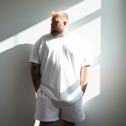 Men's Plain Oversized Cotton T-shirt - White Big & Tall
