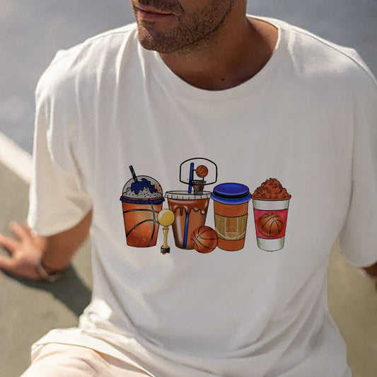 Court to Cafe Drink Illustration B-ball Beverages Graphic Tee Big & Tall