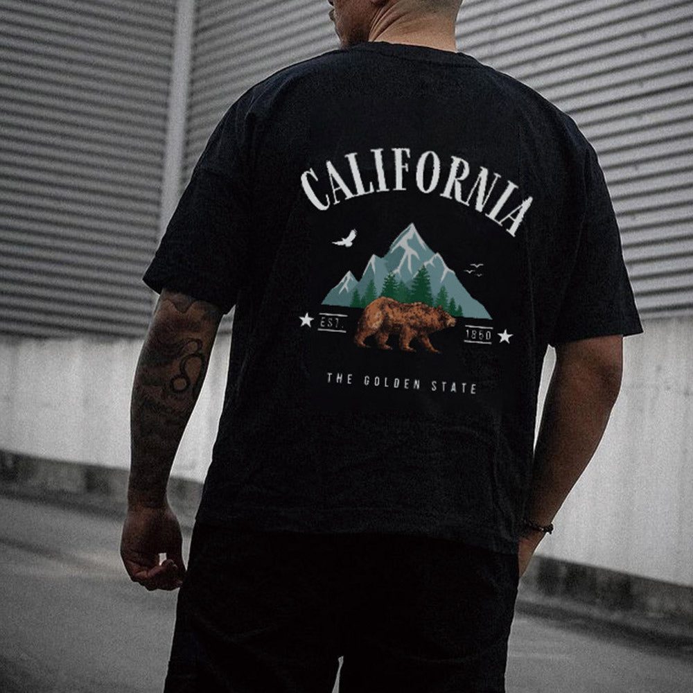 California Letters Graphic Print Men's T-Shirt Big & Tall
