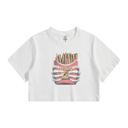Creative Paintbrush Lady's Crop Tee