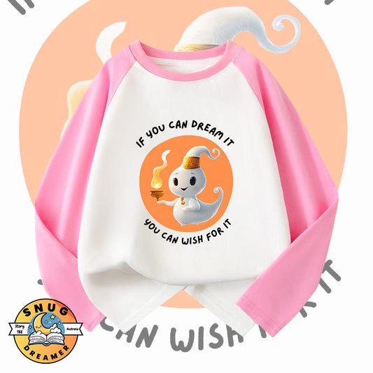 Fun Magic Lamp Print Kids Raglan Long Sleeve Tee