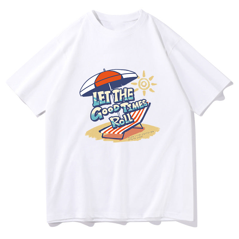 Men's Beach Vibes Print Cotton T-shirt Big & Tall