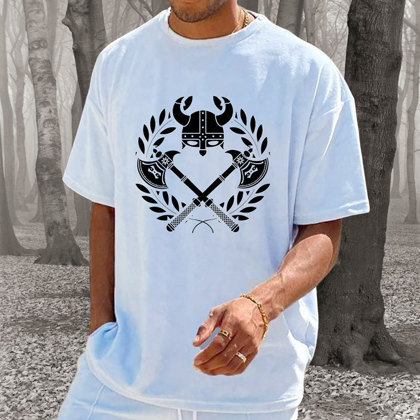 Nordic Heritage Attire Axe and Armor Tribute Tees Big and Tall