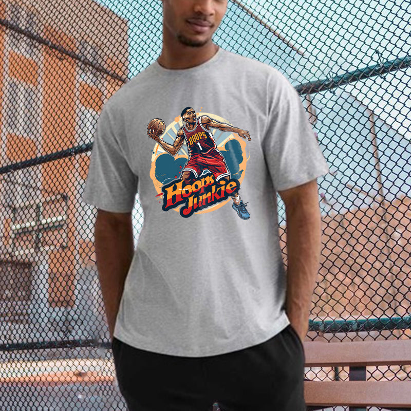 Hoops Junkie Basketball Player Men's Loose Fit T-Shirts Big & Tall
