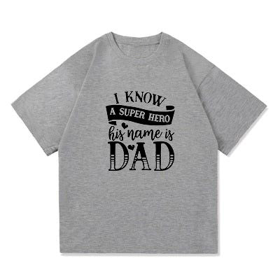 Super Hero Dad Print Men's Casual T-shirt Big & Tall