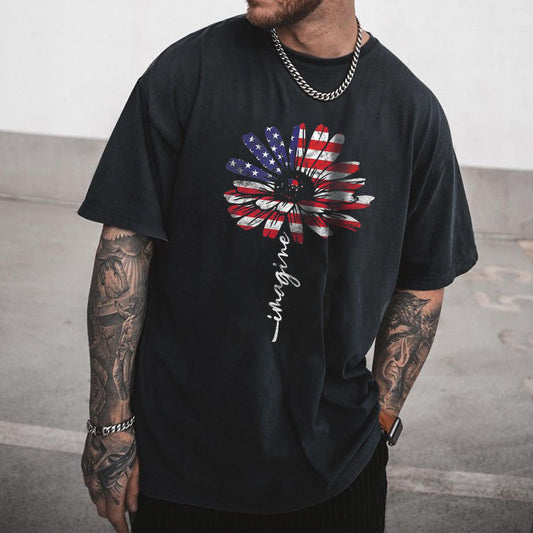 Floral Graphic Print Men's T-Shirt Big & Tall