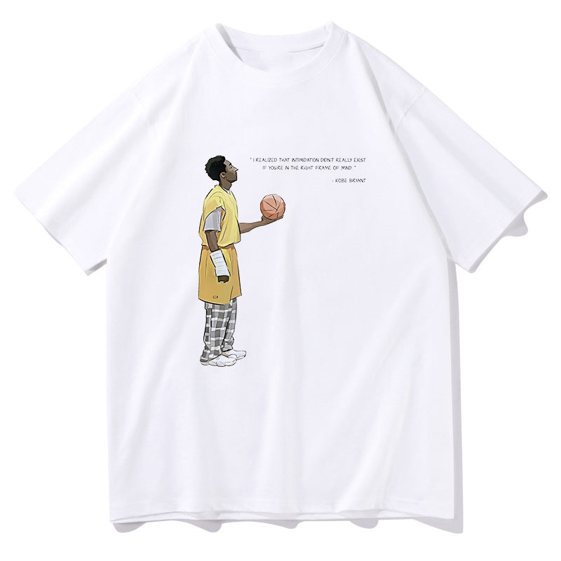 Motivational Quote Kobe Bryant Cartoon Print Big & Tall Fan Tee