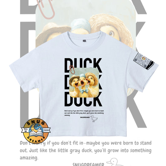 Cute Ducks Print QR Code Kids Story Tee