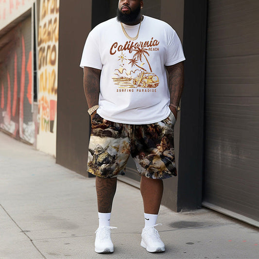 California Surfing Paradise Printed Men's T-Shirt Big & Tall