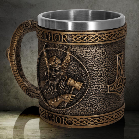 God of Thunder Thor's Mjolnir Stainless Steel Resin Mug