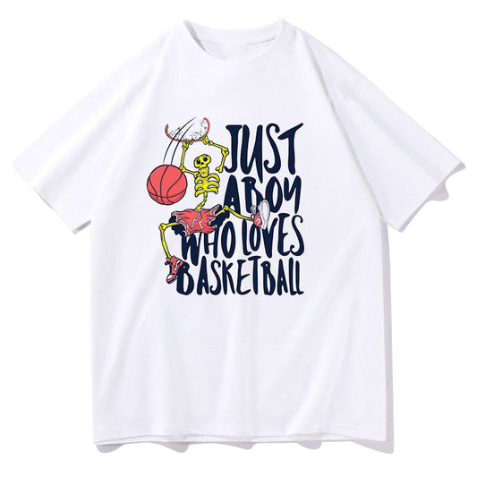Basketball Enthusiast Sporty Skeleton Tee Big & Tall