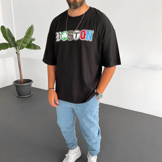 Boston Shamrock Style Men's Oversized T-Shirts