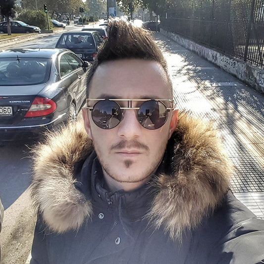 Cycling Round Frame Steampunk Men's Sunglasses