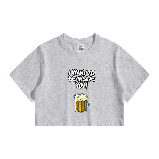 Bubbly Beer Wish Women's Playful Crop Tee
