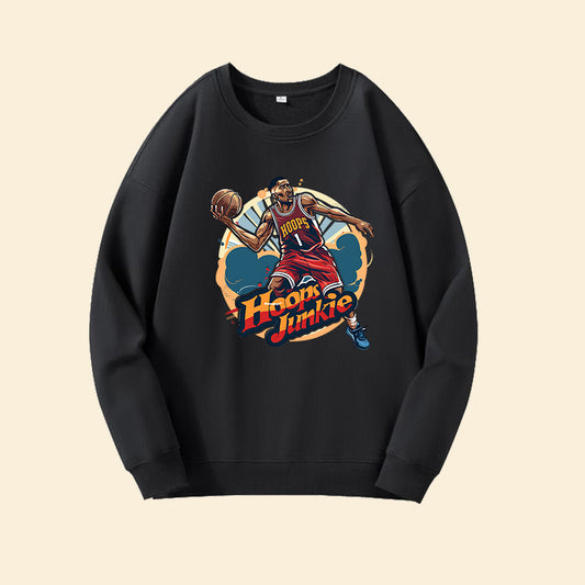 Hoops Junkie Basketball Player Men's Sweatshirt