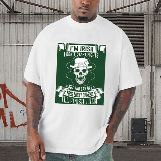 Cheeky Irish Skull Irish Pride Combat T-Shirt Big & Tall