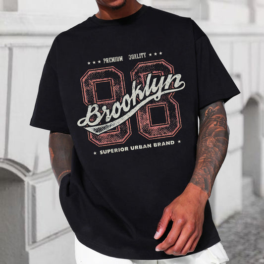 Basketball VIntage Graphic Print Men's Loose Fit T-shirt