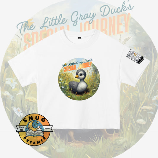 The Little Gray Duck Print Kids QR Code Story Tee