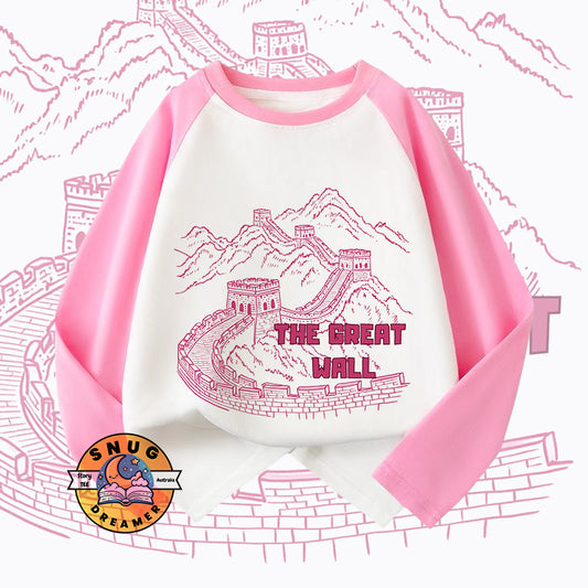 The Great Wall Print with QR Code Kids Story Tee