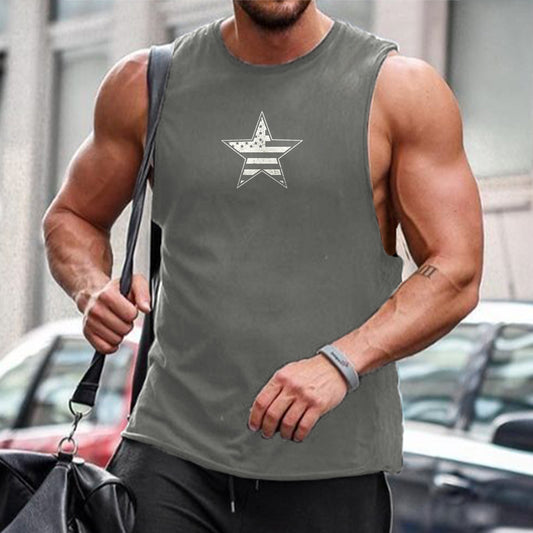 Five-Pointed Star of American Flag Men's Fashion Tank Tops
