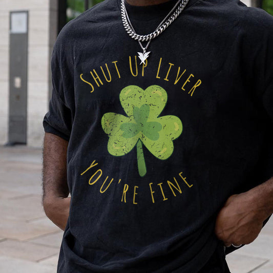 Men's Classic Shamrock Humor Phrase Print Tee Big & Tall