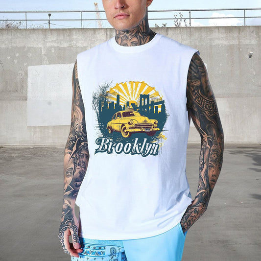 Men's Vintage Car Racing Brooklyn City Tank Top