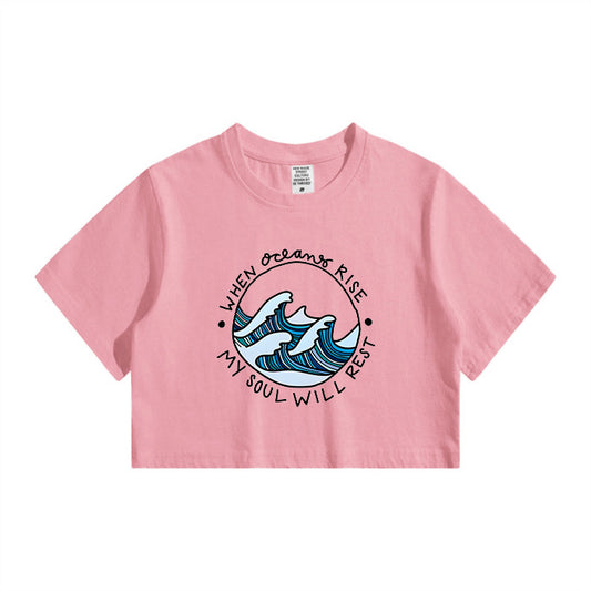 Ocean Wave Women's Soul Print Crop Tee