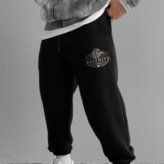 Yosemite Men's Casual Elastic Waistband Fleece Sweatpants