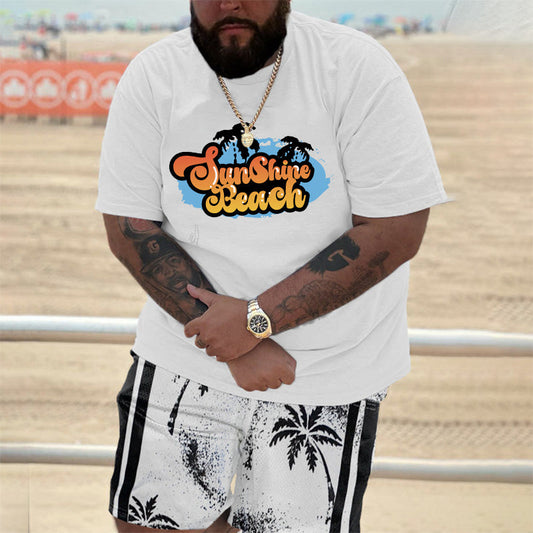 Sunshine Beach Palm Tree Men's T-Shirt Big & Tall
