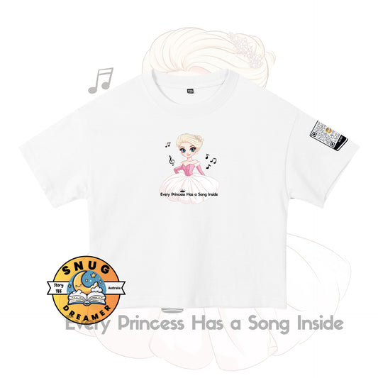 Snow White Princess QR Code Bedtime Story Tee for Kids