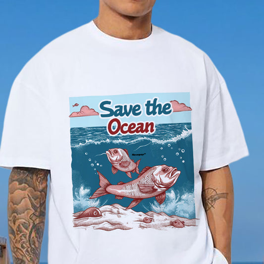 Ocean Lover Fish Print Men's Short Sleeve T-shirt