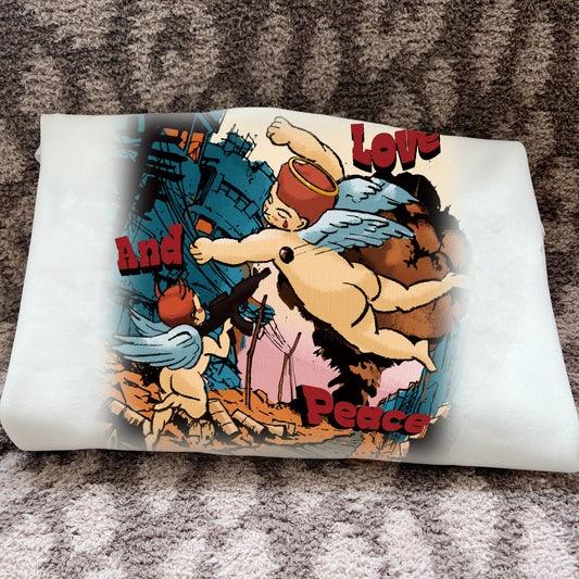 Love & Peace Women's White Sweatshirt